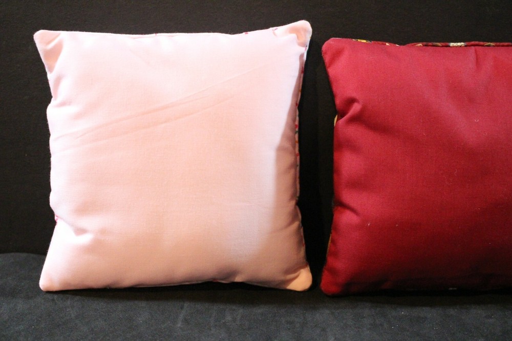 Stuffed Cross Stitch Needlepoint Pillows Mini Square Pillows - About 6" square