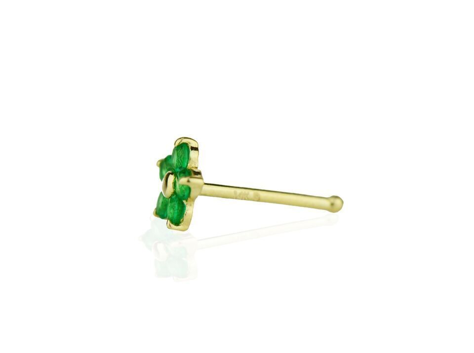 14k Yellow Gold Flower Nose Piercing Stud