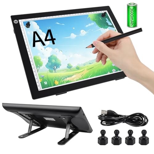 Rechargeable A4 Tracing Drawing Board,Copy Light Pad with Adjustable Foldable