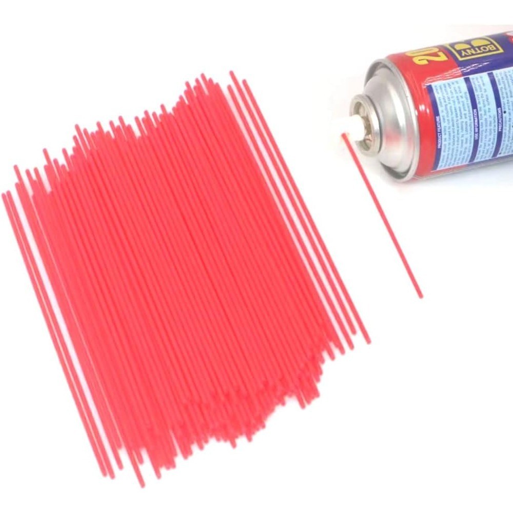 Replacement Spray Can Extension Straws 5 Inches Red Plastic 50 Pack