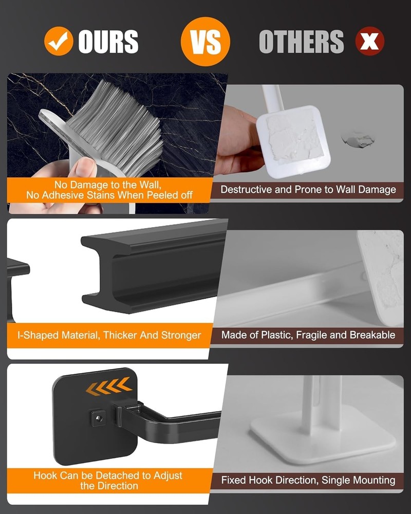 Hat Rack for Hat Storage 4-Pack, Multi-Purpose Hat Organizer, Strong Adhesive...