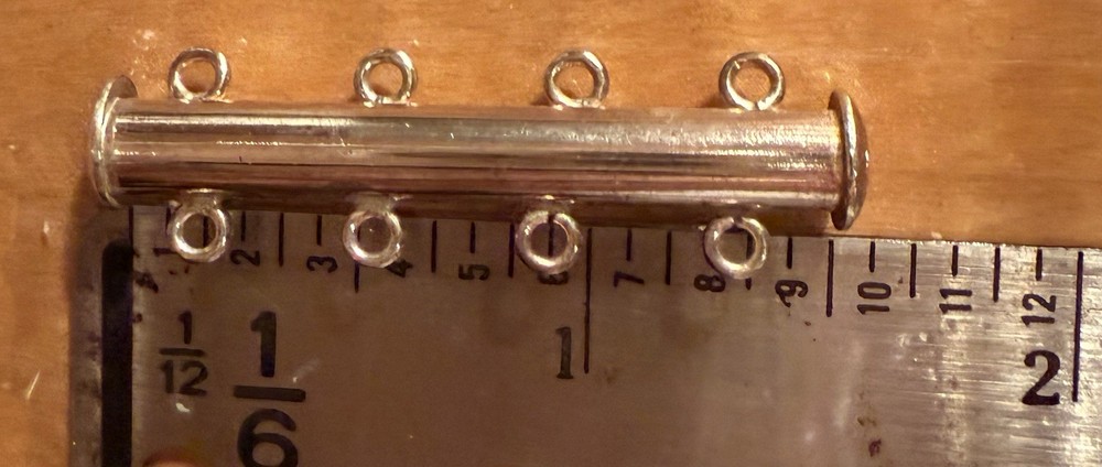 Four String Sterling Silver Slide Clasp Finding