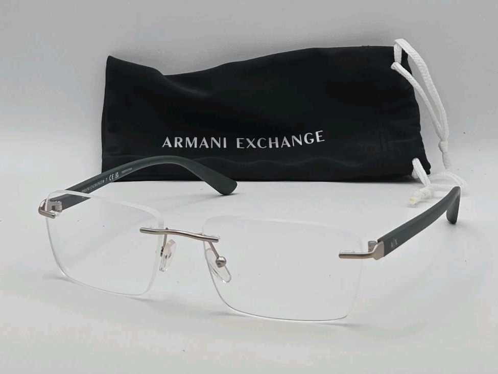 Armani Exchange Eyeglasses Frames AX 1064 6020 56-17-145 Silver Read Description