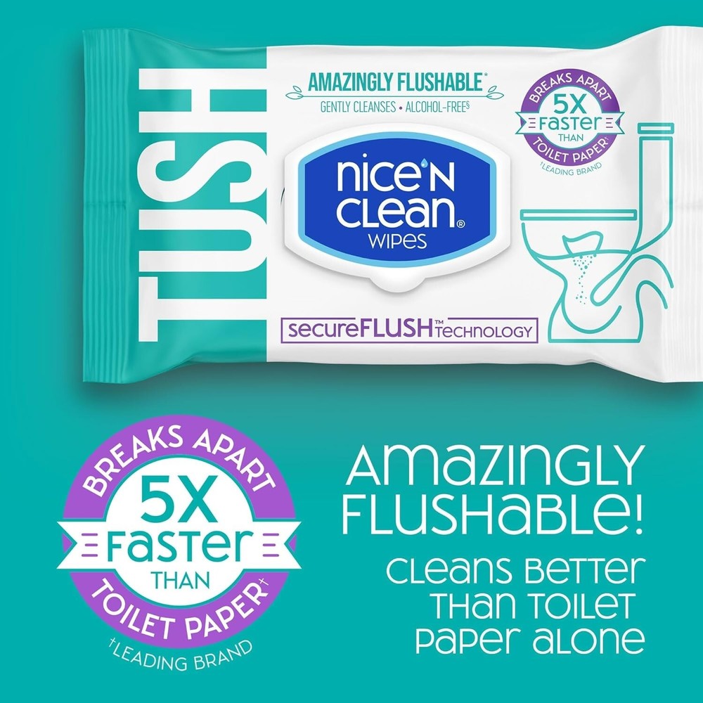 SecureFLUSH 252 Count Flushable Wet Wipes | Aloe & Vitamin E for Sensitive Skin