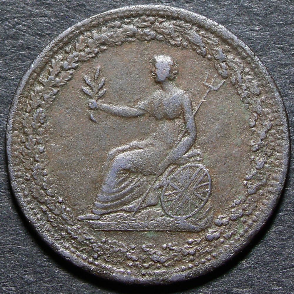 LC-54D2 1815 Lower Canada Spread Eagle Token Half Penny Clockwise #23076
