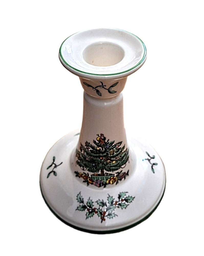 One Spode Christmas Tree Candle Holder/Stick 5 1/2" Excellent