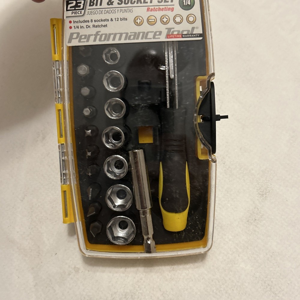 PERFORMANCE TOOL 23 PIECE BIT & SOCKET SET WILMAR 20156 SAE