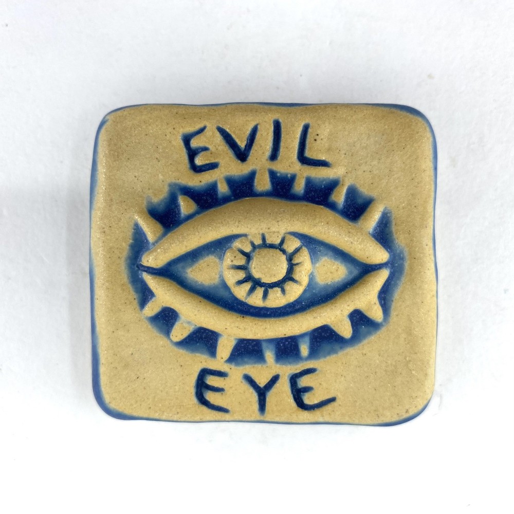 Evil Eye 2x2" Ceramic Art Tile by Gretchen Kramp