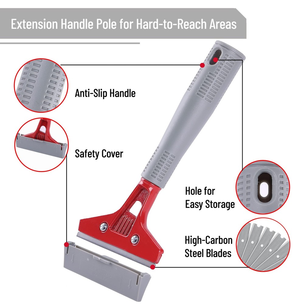 Bates- Razor Blade Scraper, 4" Scraper Tool with 10 Extra Scraper Blades, Paint