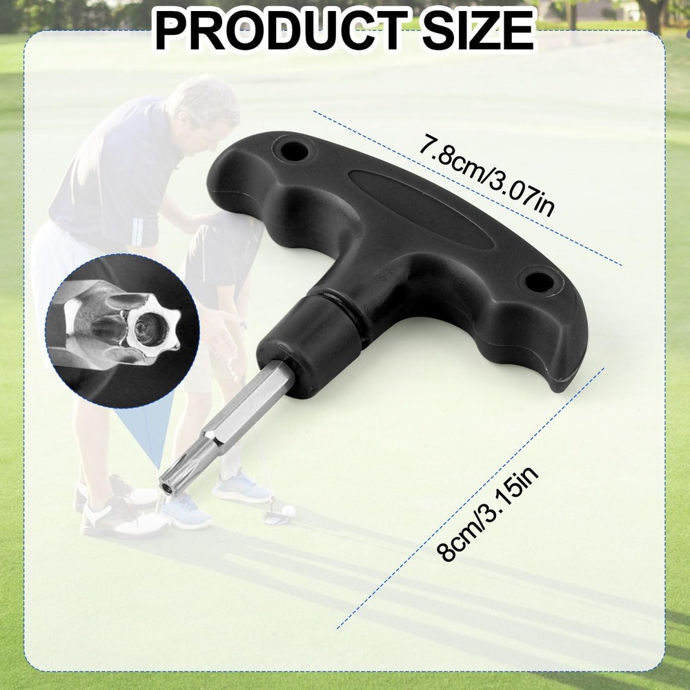 XIHIRCD Golf Torque Wrench, Adjustable Tool with Plastic Handle M, Black
