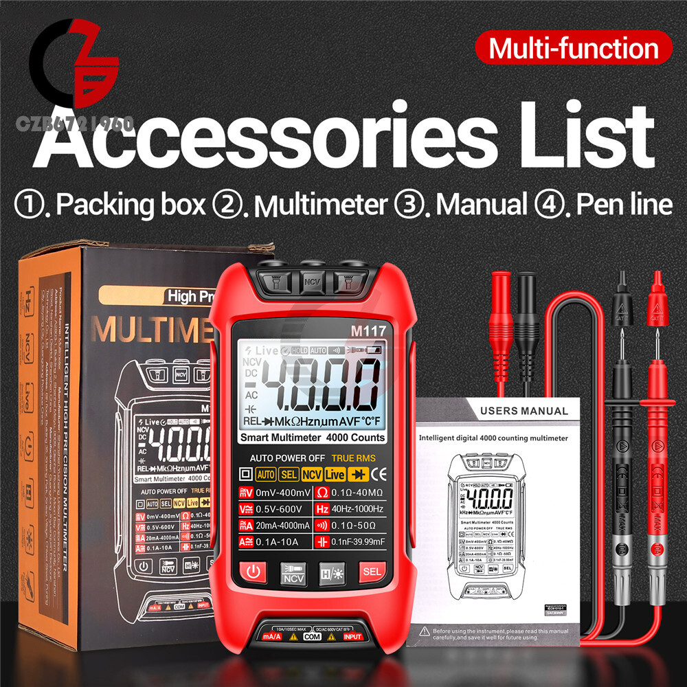 ANENG M117 Digital Multimeter NCV AC/DC Voltmeter Current 4000 Count True RMS