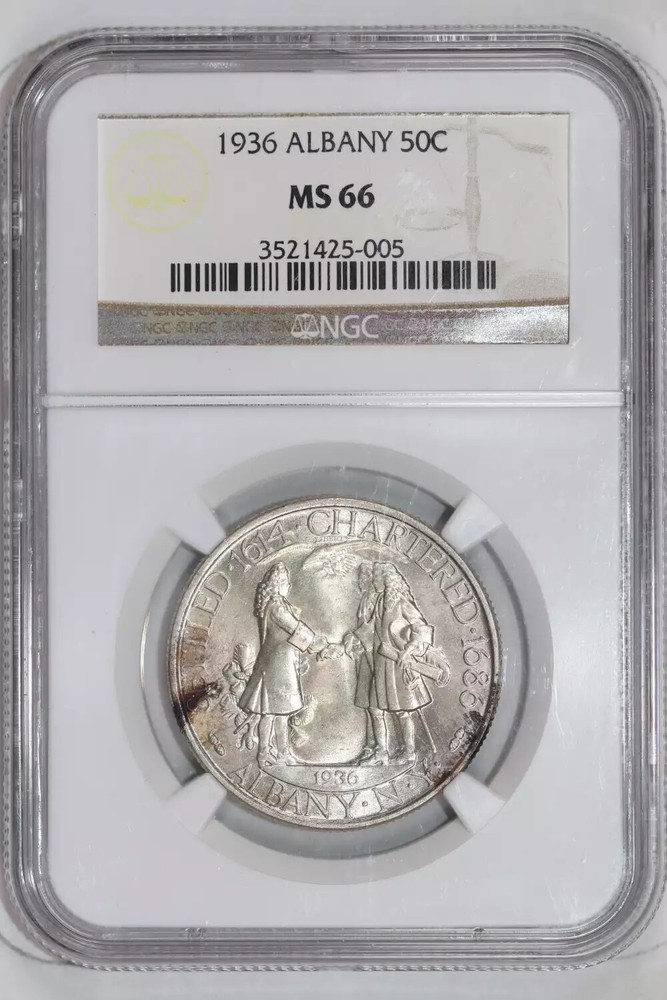 1936 ALBANY SILVER COMMEMORATIVE HALF DOLLAR NGC MS66