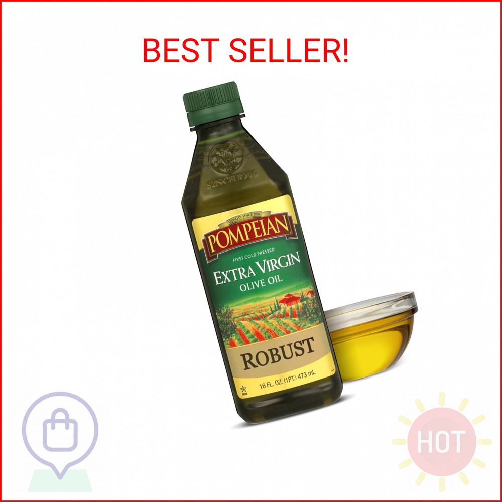 Pompeian Robust Extra Virgin Olive Oil, Contains Polyphenols, First Cold Pressed