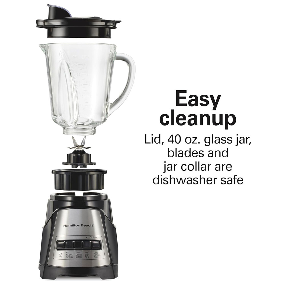 Hamilton Beach Elite Wave Action Blender, 700W, 40 Oz Jar, 12 Functions