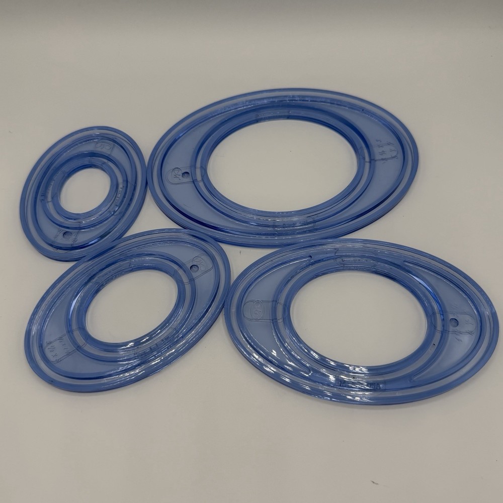 Creative Memories Cutting System 4 Oval Patterns Template & Mat Crafting Scrap