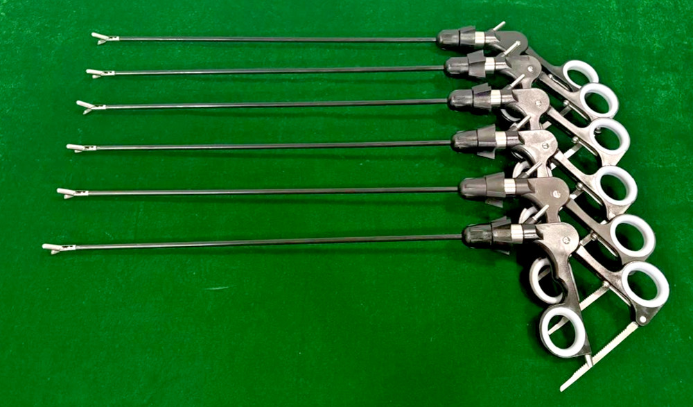 6pc Laparoscopic Biopsy /Spoon Forcep D/A 5mmx330mm with Ratchet Handle Reusable