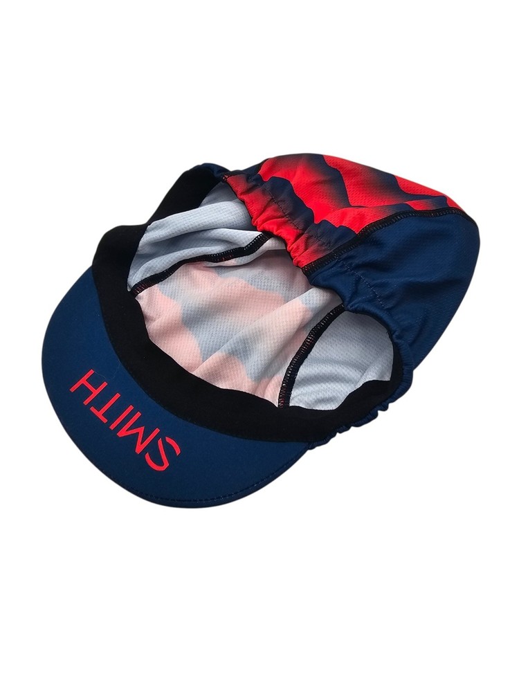 Smith 5 Panel Cycling Cap Hat Blue Red Stripe