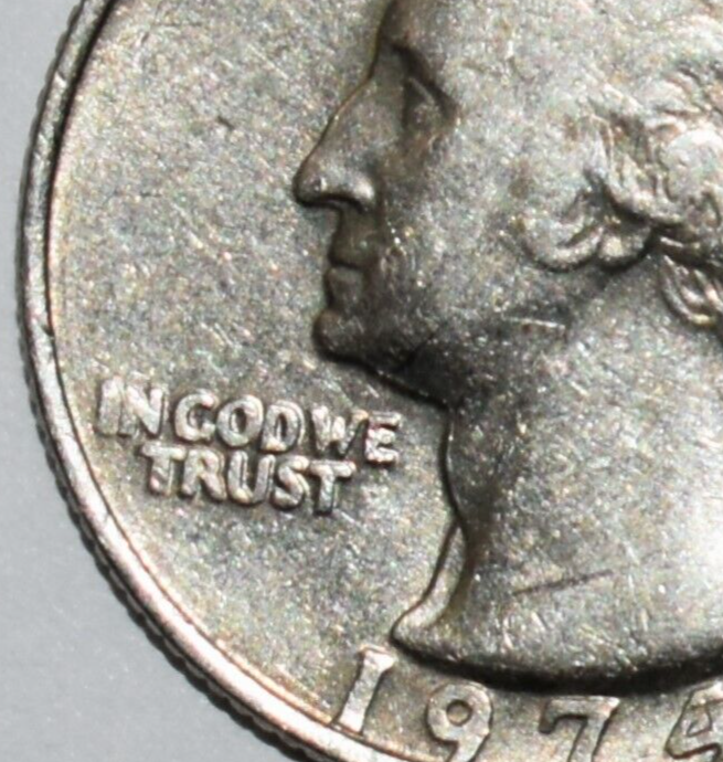 1974 Quarter Error No Mint Mark Missing Claw/Foot, Weak Strike, Missing I's DD +