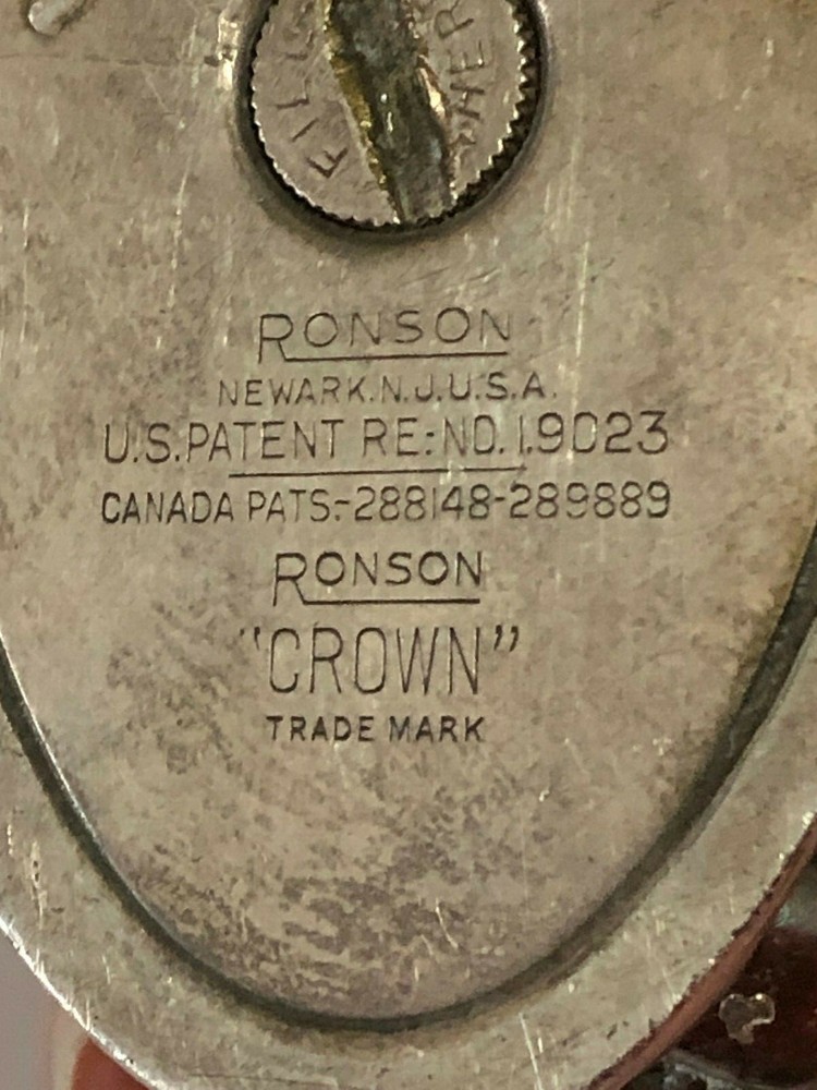 Vintage Ronson Cigarette Cigar Table Lighter Crown Silverplated Patina Untested