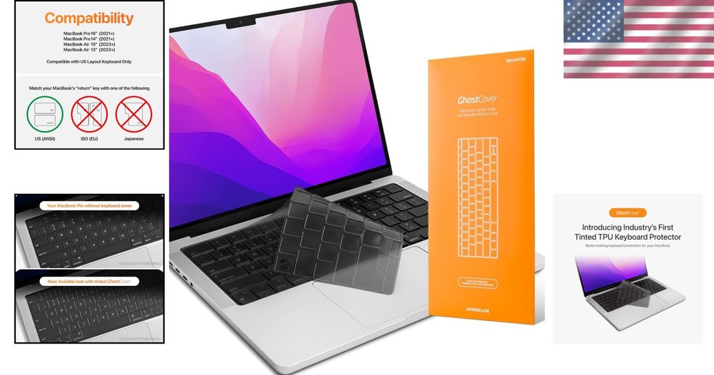 GhostCover Ultra Thin Tinted Keyboard Protector for MacBook Pro & Air Models