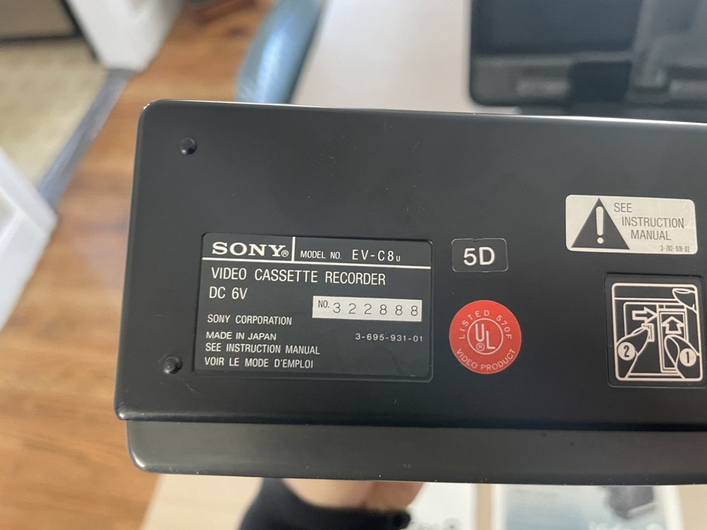 SONY EV-C8U 8mm Video Transfer Edit Dubbing Bundle w Case Camera, Tested Works