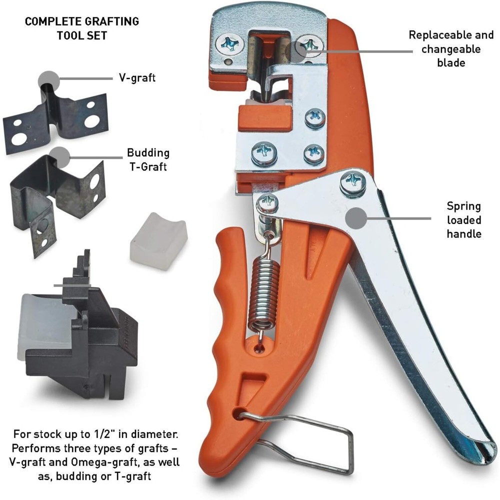 Standard Fruit Tree Grafting Tool Set | Three Graft Types – V-Graft,Omega Graft