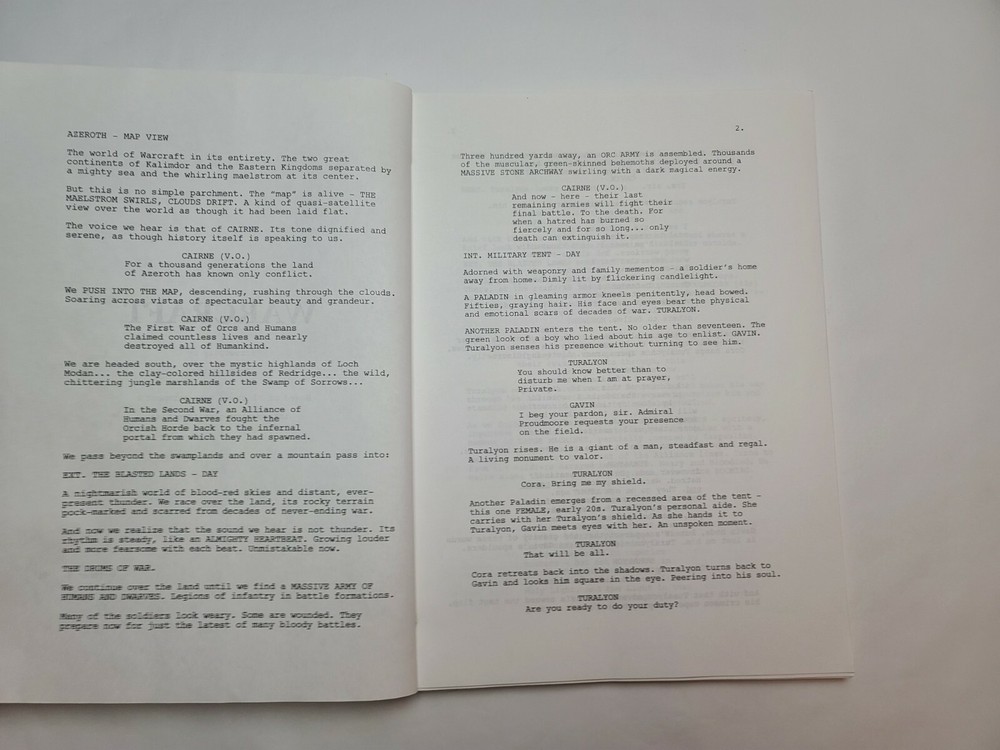 WARCRAFT / Gary Whitta 2007 UNPRODUCED Screenplay, Based on the Blizzard Game