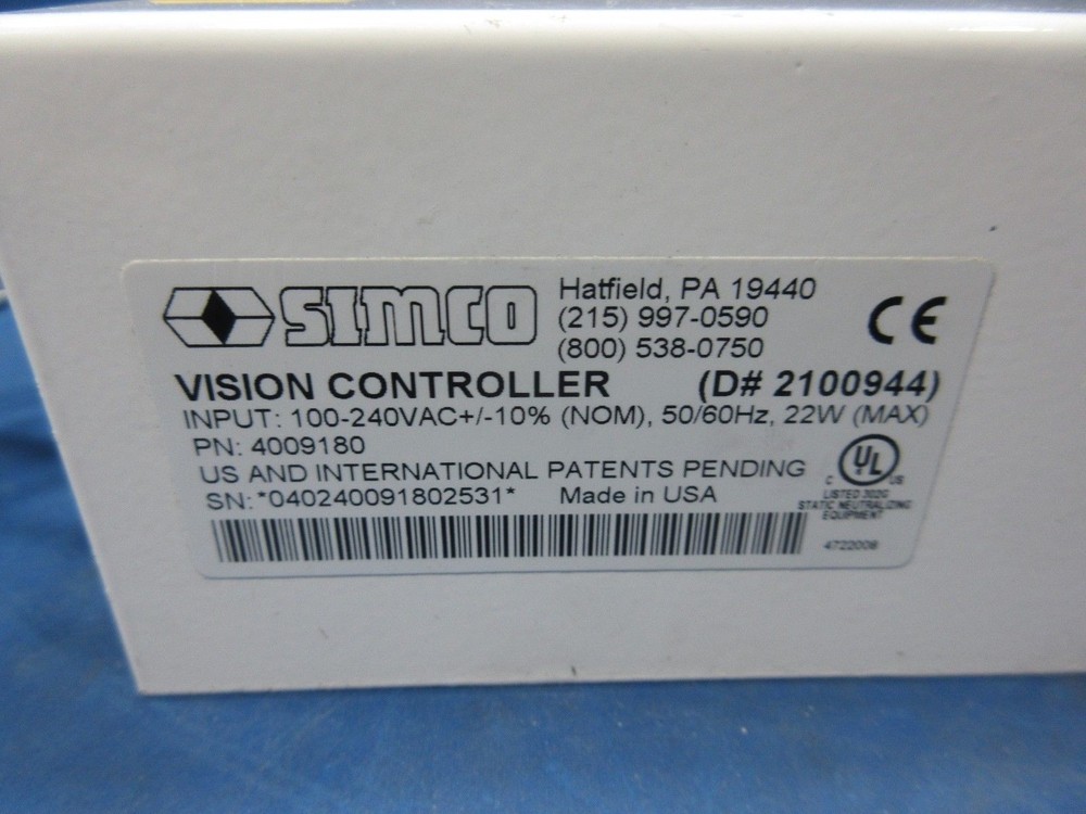 Simco 4009180 Vision Controller Summit ATC Handler Used Working