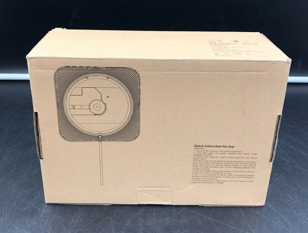 Wall Mountable Bluetooth DVD Player (Blue) - NEW Open Box