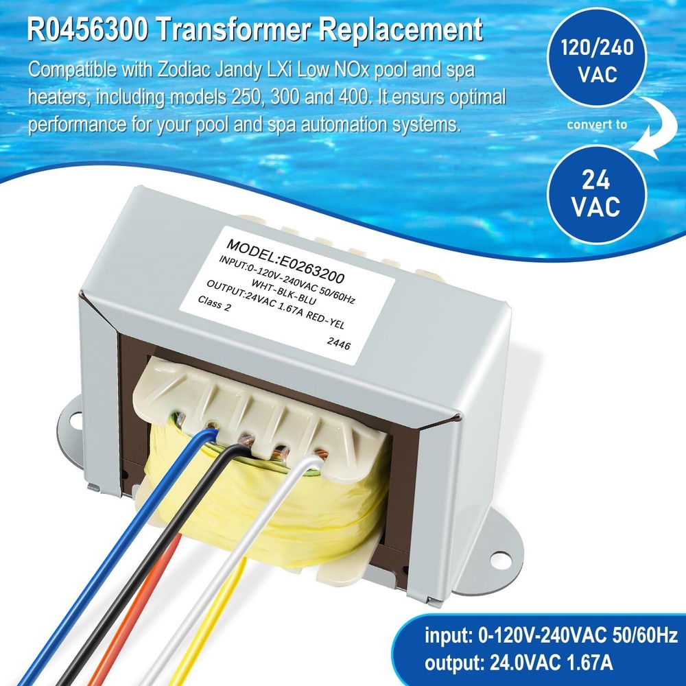 For Zodiac Jandy Heater Transformer R0456300 Fit JXI 260 400 & LXI 250 300 400
