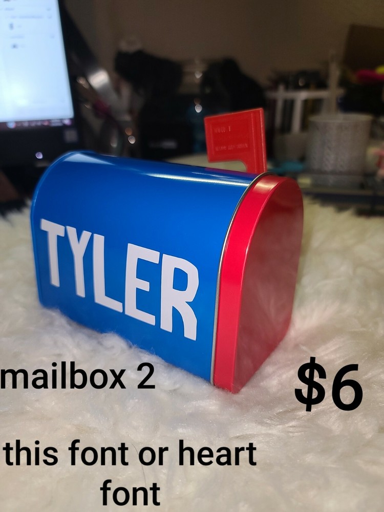 Personalized Valentine tin mailbox