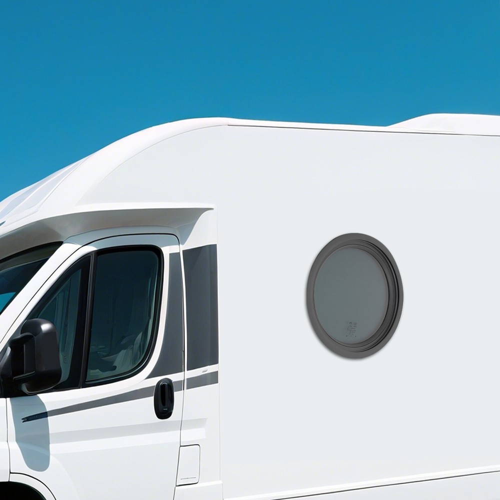 Campers Vent Round Fixed RV Window Cargo Vertical Trailer Window w/ Trim Ring