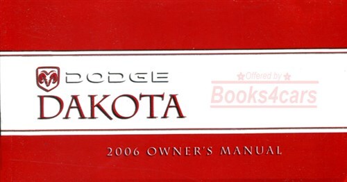 DAKOTA 2006 OWNERS MANUAL DODGE TRUCK OWNER'S BOOK