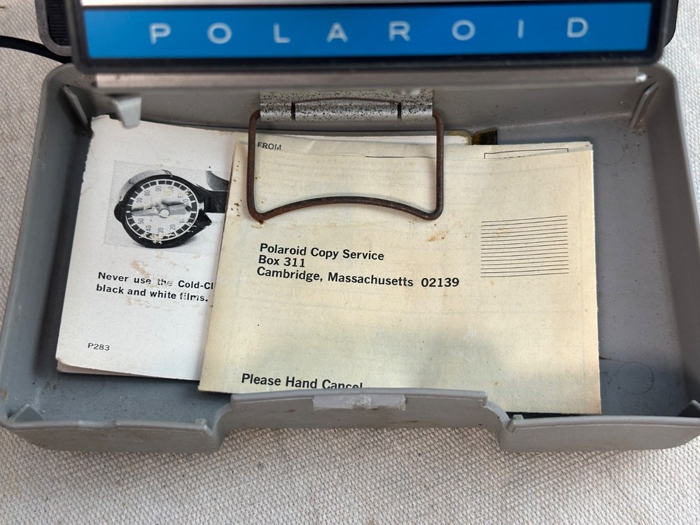 Polaroid Land Camera Automatic 210 W/ Model 268 Flash, UNTESTED - Sold As Is