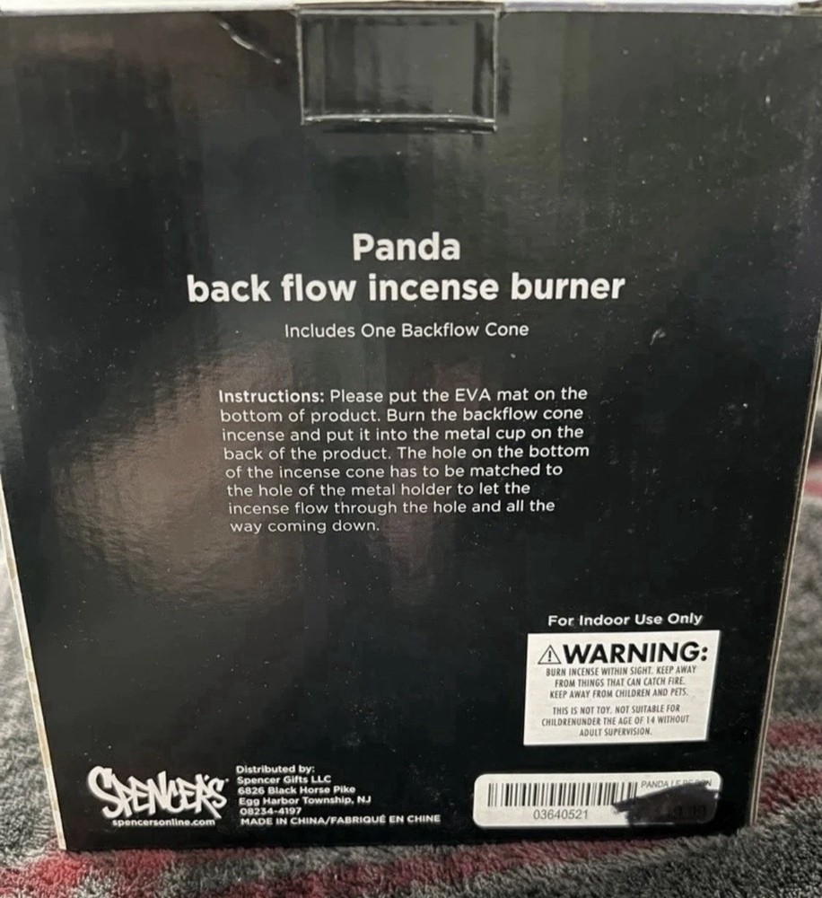Spencers Panda Backflow Incense Burner with Cone Buddhism