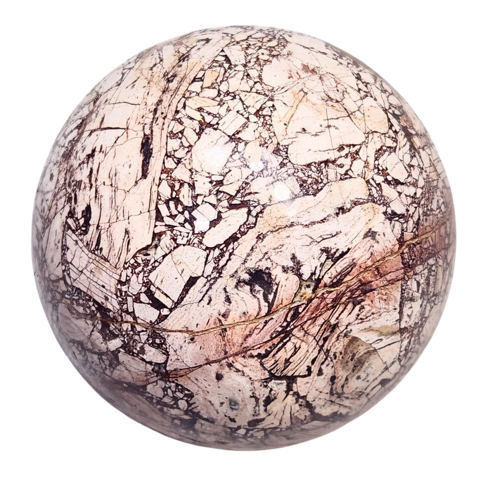 Chipboard Rhyolite 89mm Sphere - Angular Chiplike Inclusions - Decor Stone 6492