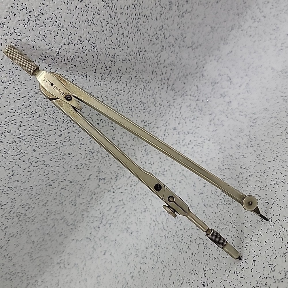 DOS Ltd Vintage Metal Compass Protractor Drawing Tool