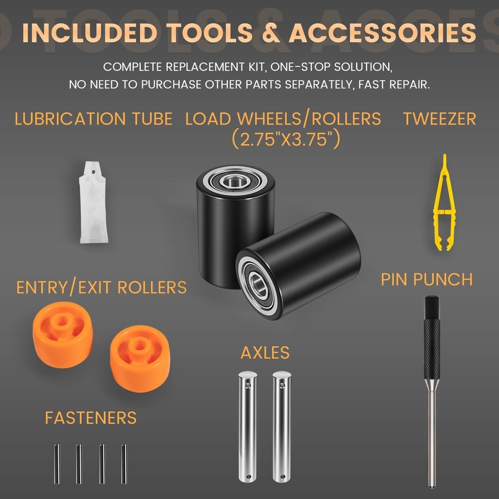 for Crown PTH50 Pallet Jack Front Load Wheels Replacement Kit Front Load Roller