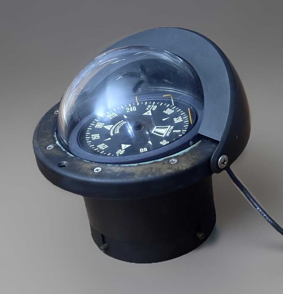 Ritchie FN-201 Marine Compass Binnacle Mount Dome Light Boat Compass Untested