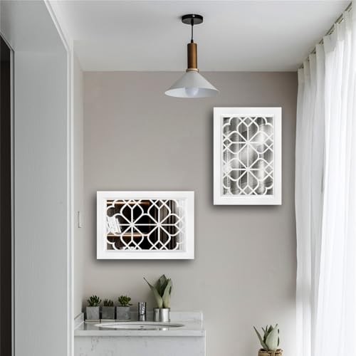 Set of 2 Rectangular Wall Mirror,Gorgeous Rustic 11x15 inch - 2 PCS White
