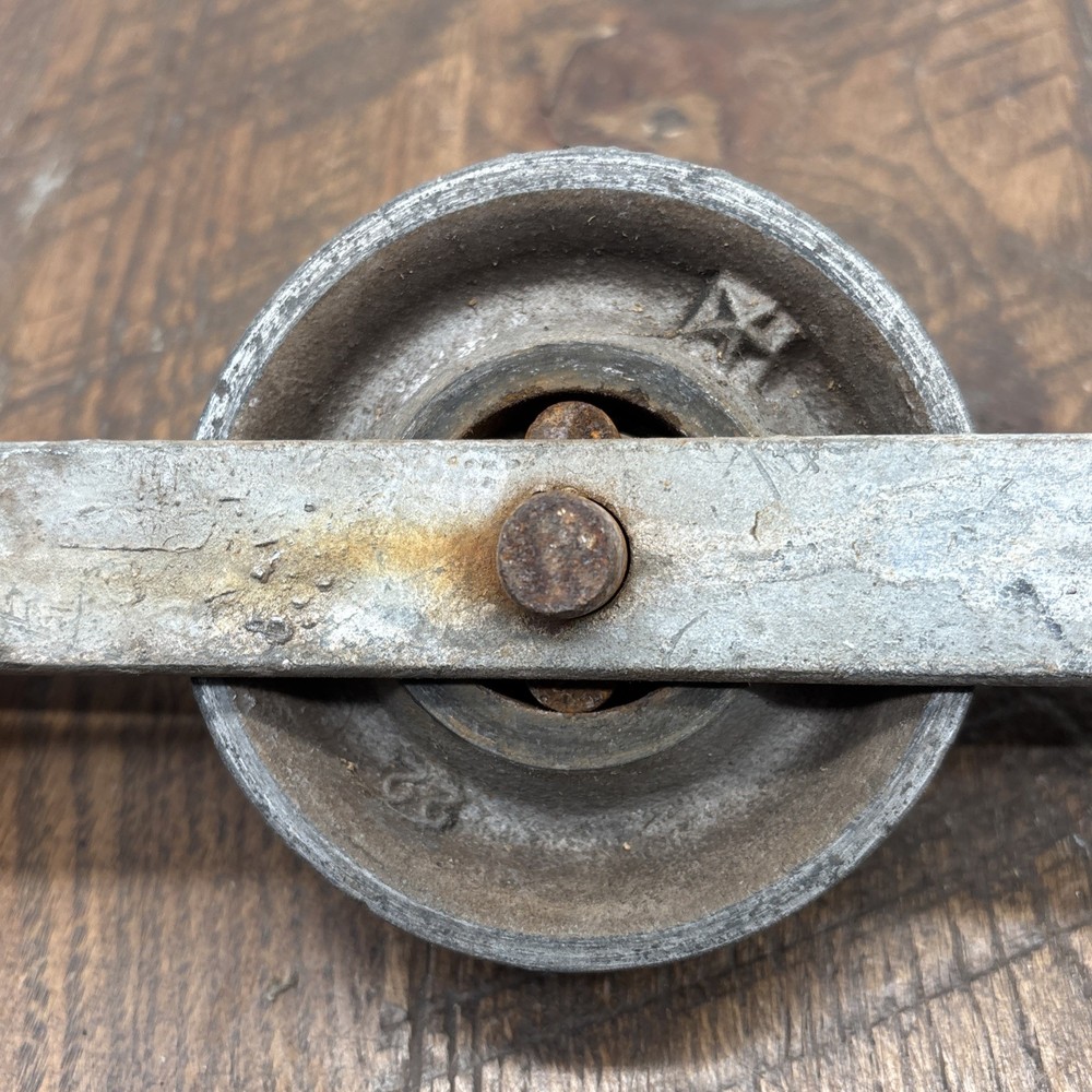 Vintage 17 inch trolley pulley meat Hook