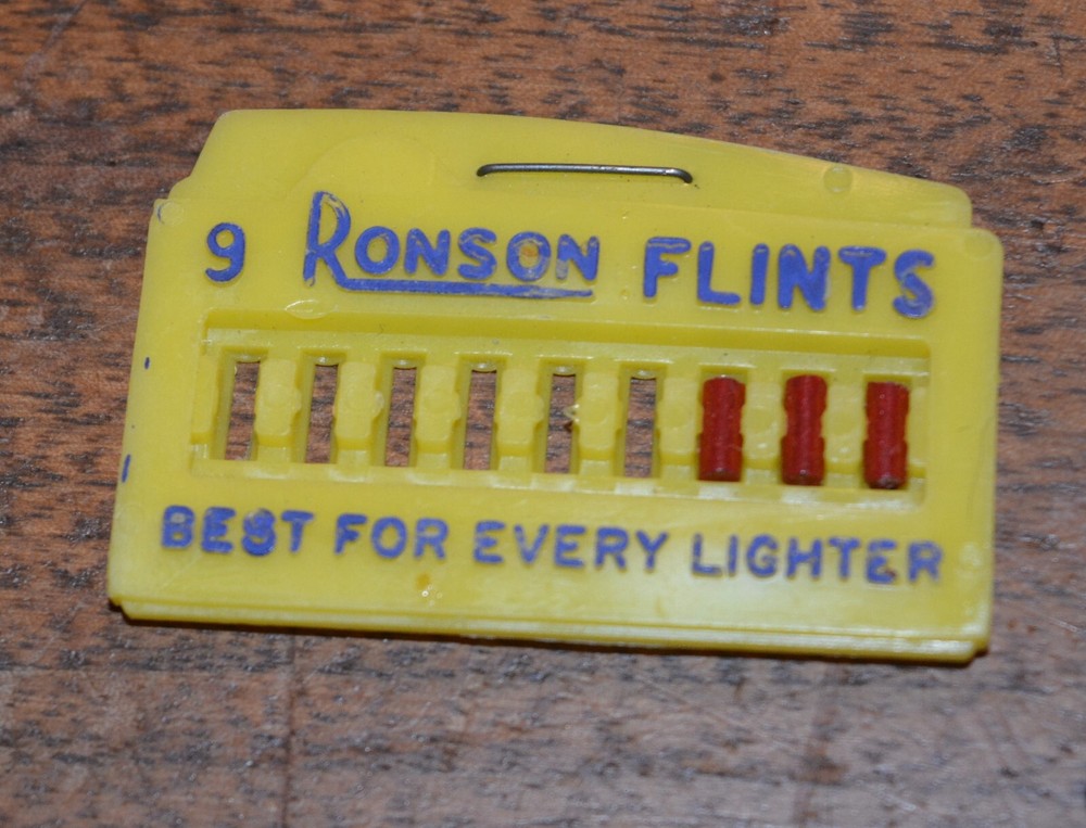 VTG RONSON Lighters (5) Gold Black Monogrammed EMPTY