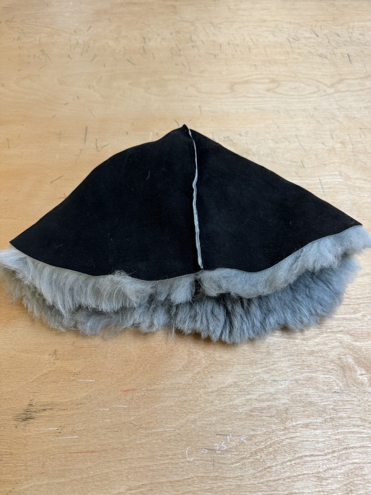 Sauna Black Hat Fur Cap Leather Russian Banya Шапка Для Бани Овчина