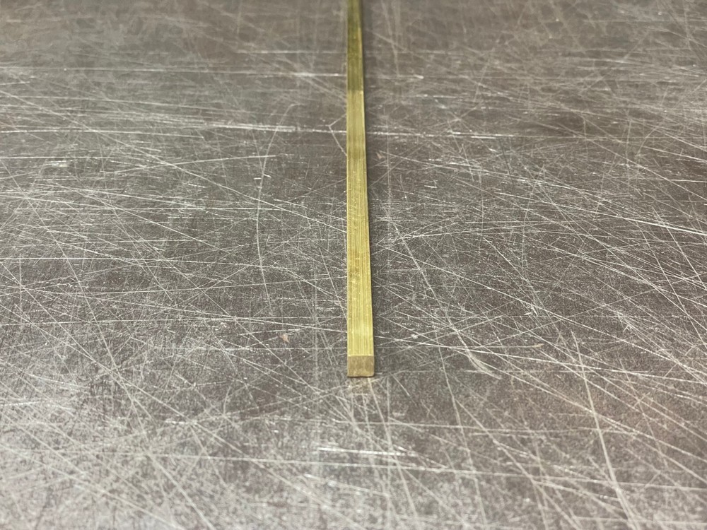 1/4" C360 Brass Square Bar 6" Piece Solid Flat Mill Stock