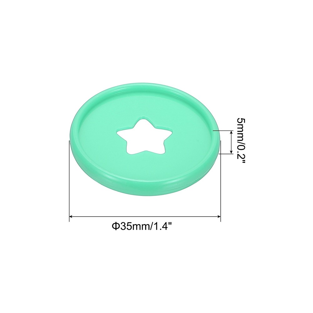 35mm Plastic Book Binding Discs, 11 Pack Expansion Discs Star, Green