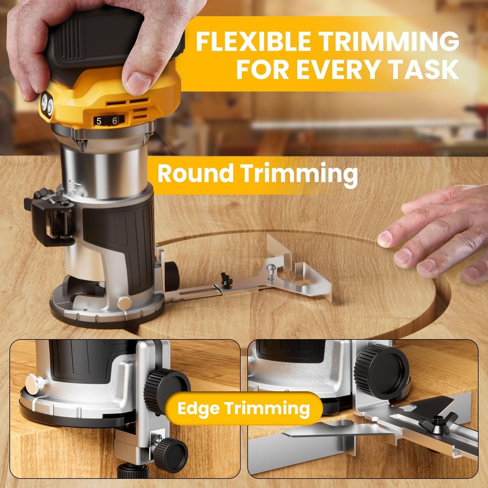 Cordless Compact Router Compatible with DeWalt 20V Battery (Bare Tool), New