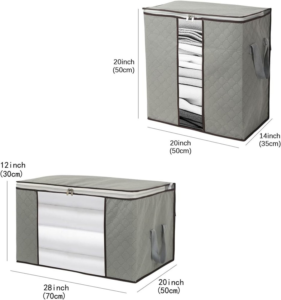 Szxc 2 Pack Foldable Large Storage Extra (Horizontal + Erect), Grey