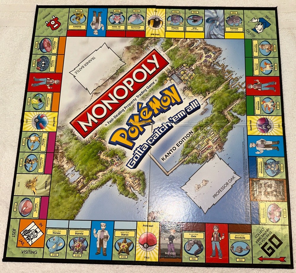 2014 Pokémon Monopoly Replacement Piece Game Board Only