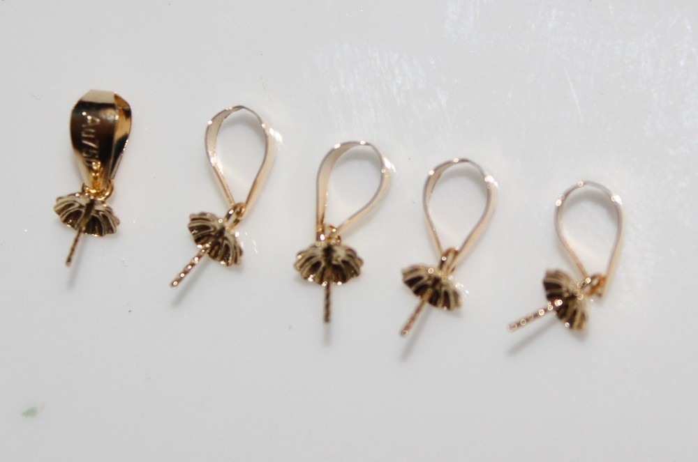 5 pcs 18k solid yellow gold bail