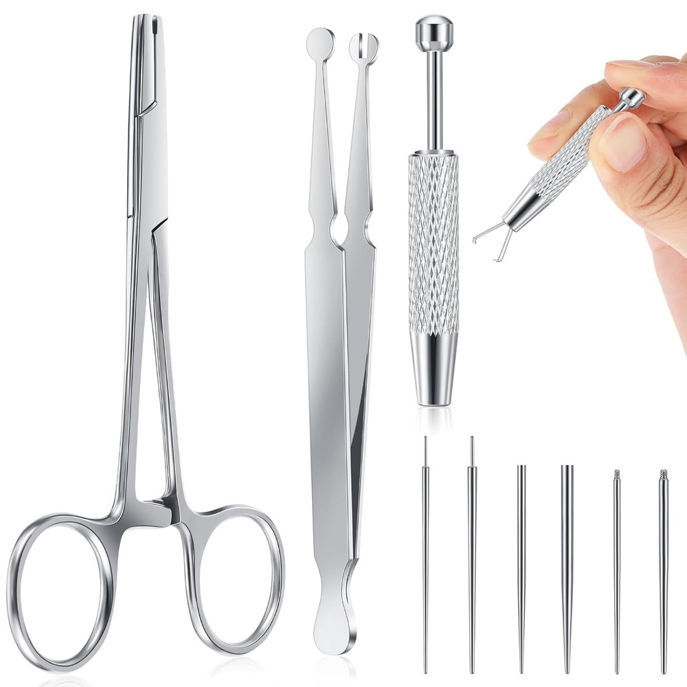 Professional-Grade 9pcs Piercing Tools Set – Includes 3mm Ball Removal Tool